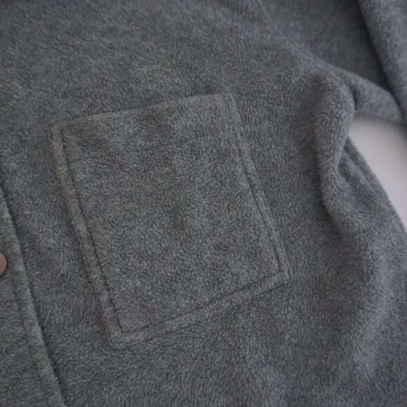Vintage Truly Casual Gray Button Up Fleece Outdoor Thick Long Sleeve Shirt M - Picture 10 of 11